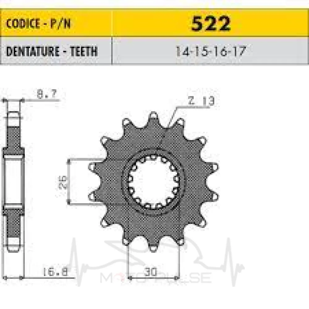 Зірка передня 530*16 SunStar SS 52216