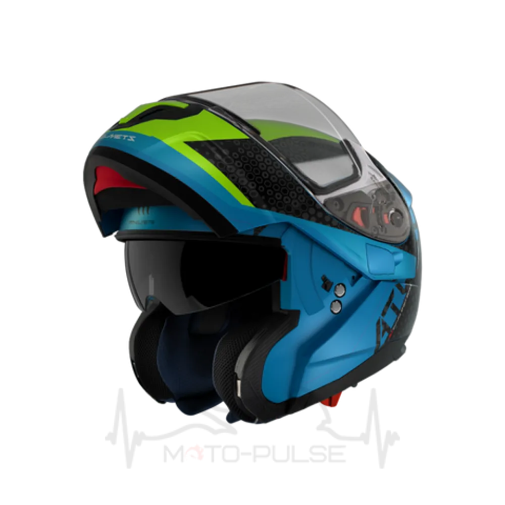 Мотошлем Flip-up MT Atom Adventure A7 Gloss Blue M