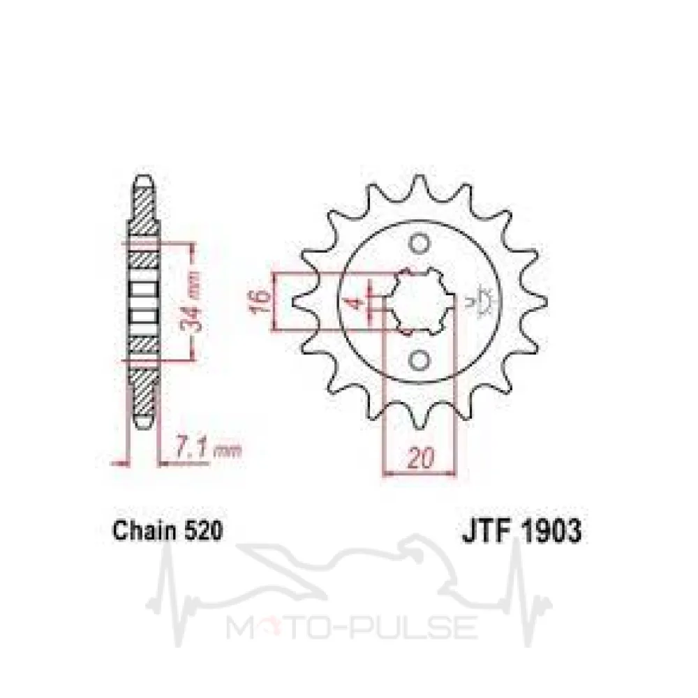 Зірка передня KTM Duke 200 JTF1903.14