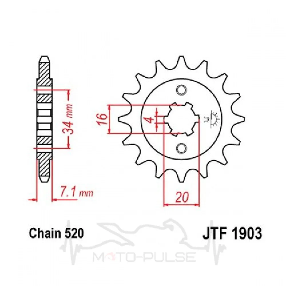 Зірка передня 520*15 KTM Duke 200 Bajaj NS 200 Pulsar 180 (JTF1903.15)