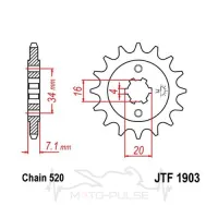 Зірка передня 520*15 KTM Duke 200 Bajaj NS 200 Pulsar 180 (JTF1903.15)