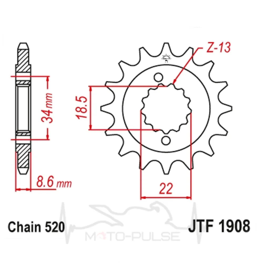 Звезда передняя 520*14 KTM 390  JTF1908.14