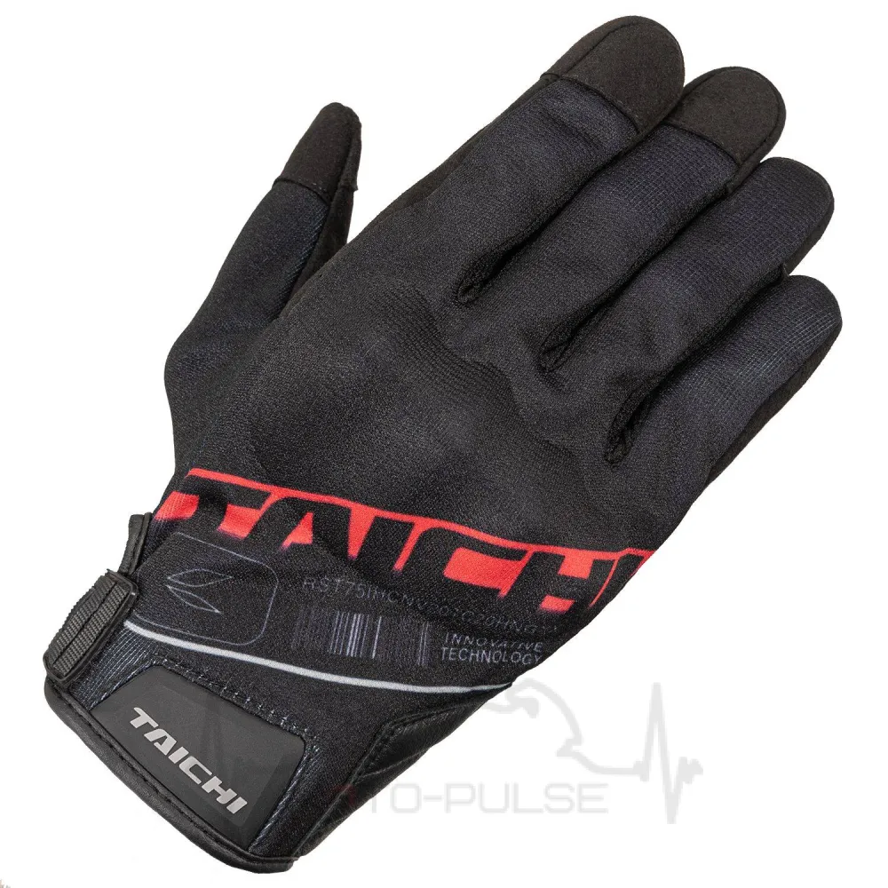 Мотоперчатки RS TAICHI RUBBER KNUCKLE BLACK RED M