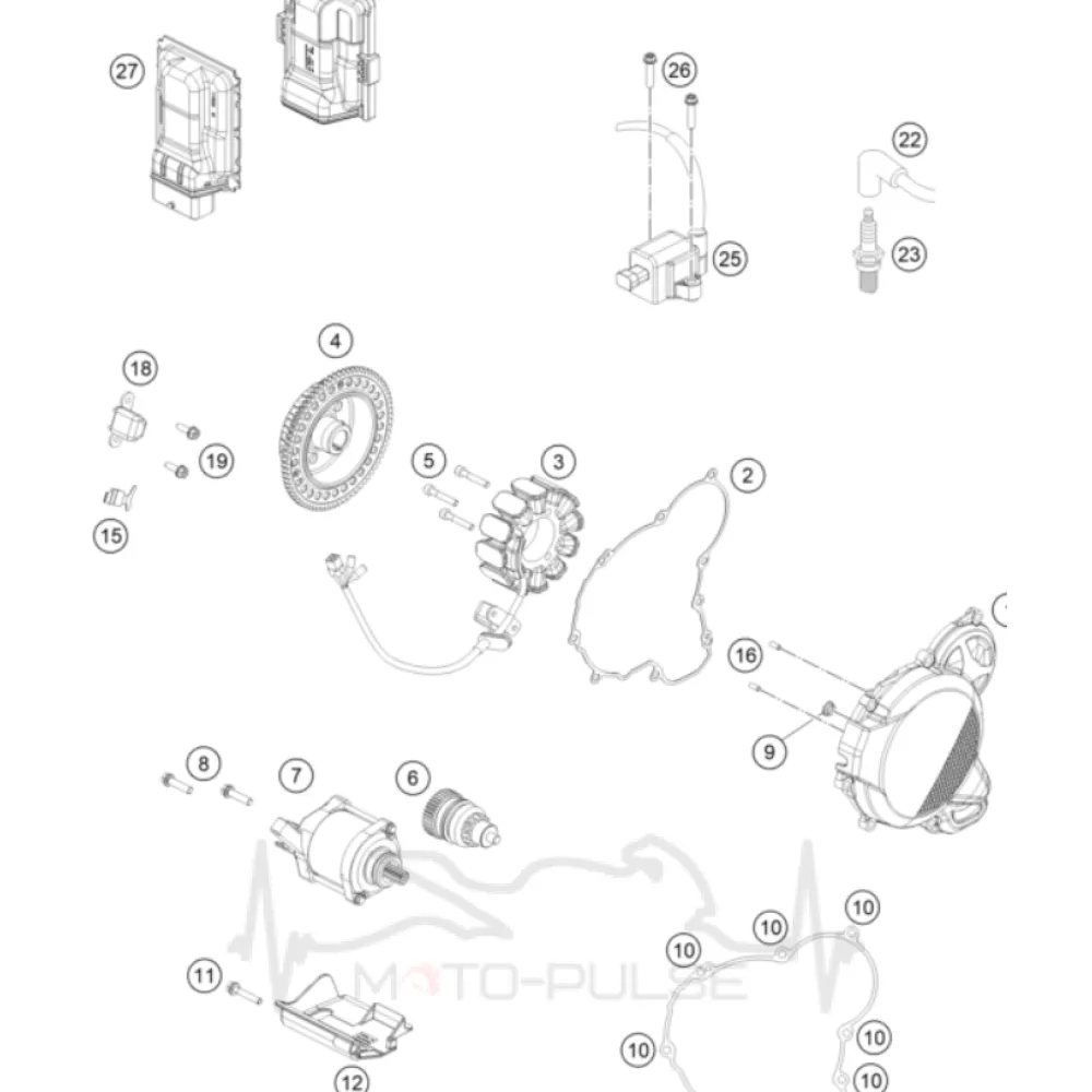 Прокладка крышки генератора KTM EXC 2024 A44030040000