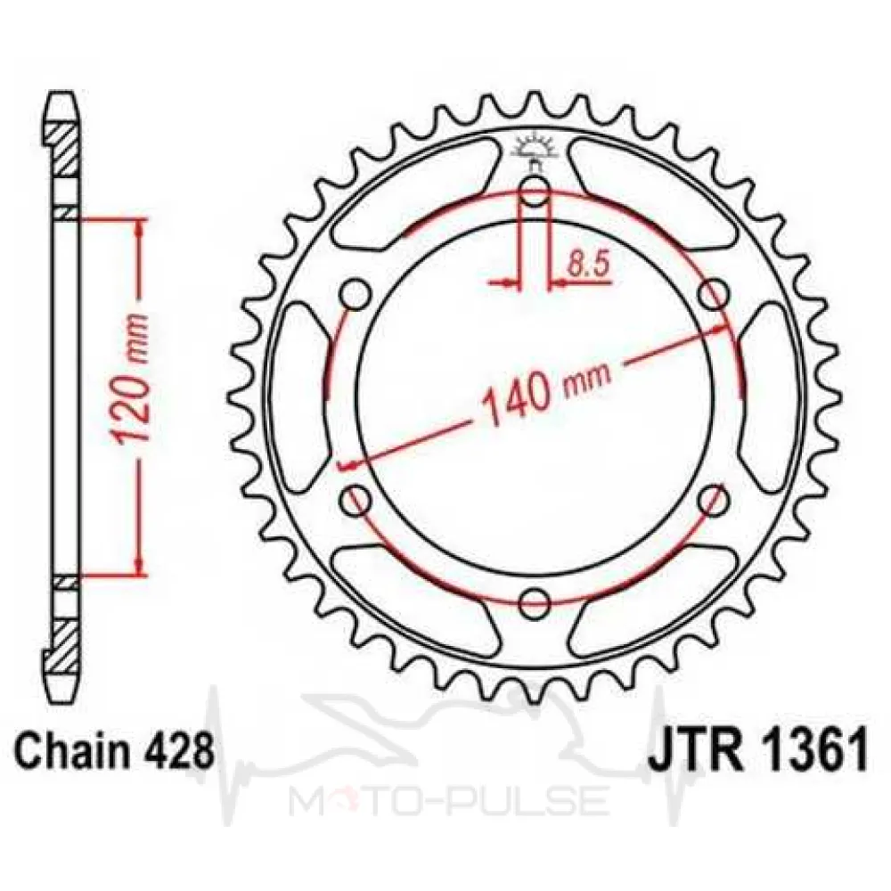 Звезда задняя 428*50 JTR1361.50
