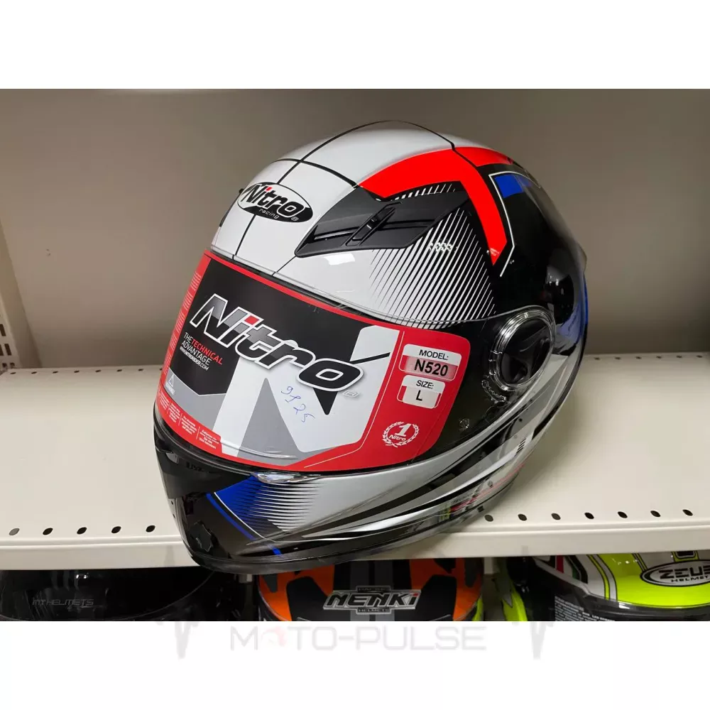 Мотошлем  Nitro N520 Fortis WHITE/BLACK/BLUE/RED M