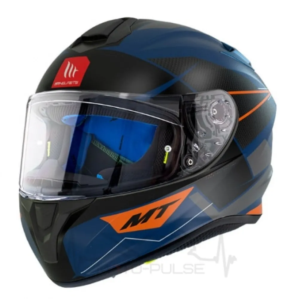 Мотошлем интеграл MT Targo  PODIUM Blue/Black/Orange XL