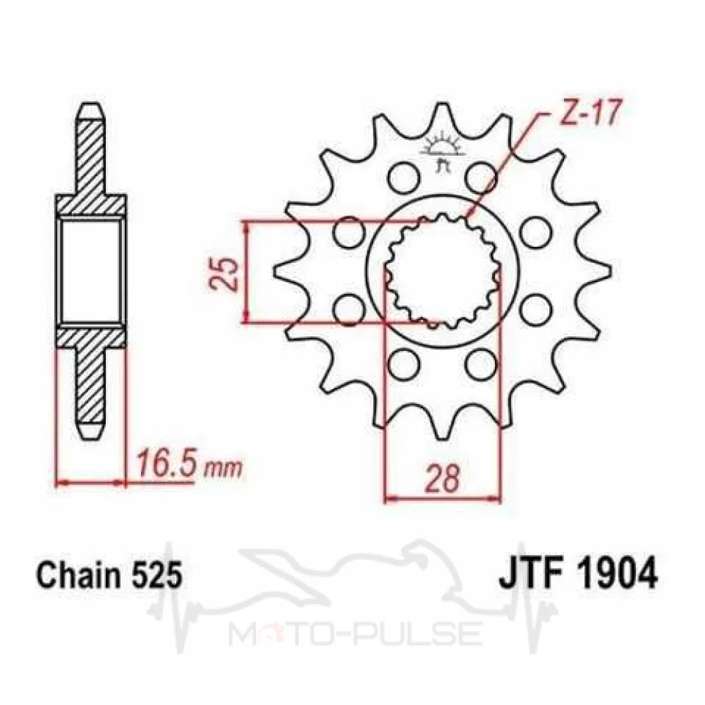 Звезда передняя 525*17 KTM Adventure JTF1904.17RB