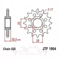 Зірка передня 525*17 KTM Adventure JTF1904.17RB