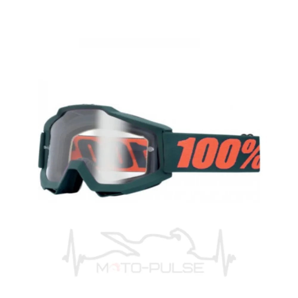 Очки кроссовые 100% Accuri Matte Gunmetal Clear Leans