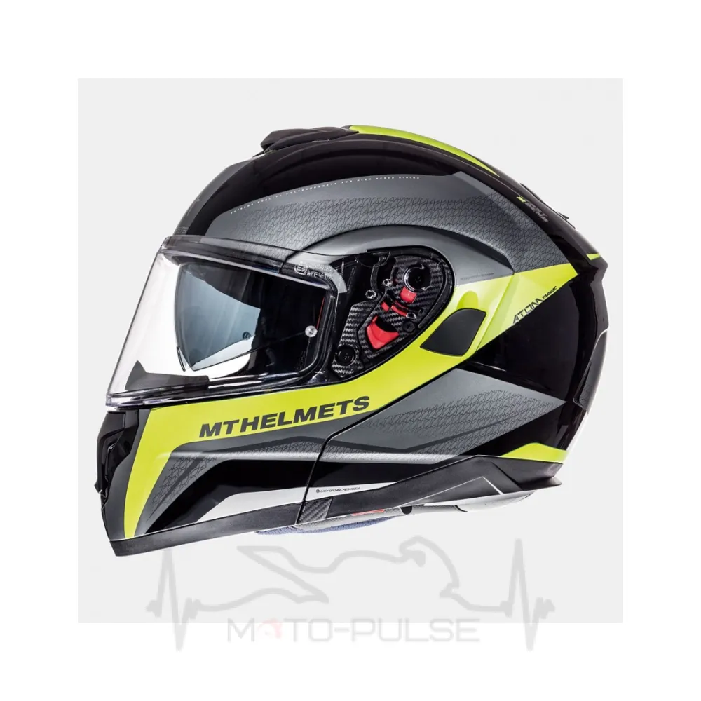 Мотошлем Flip-up MT Atom Tarmac Black/Yellow (L)
