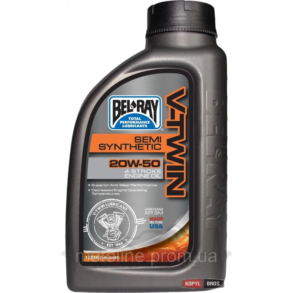 Масло моторне Bel-Ray V-TWIN SEMI-SYNTHETIC 20w50 [4л]