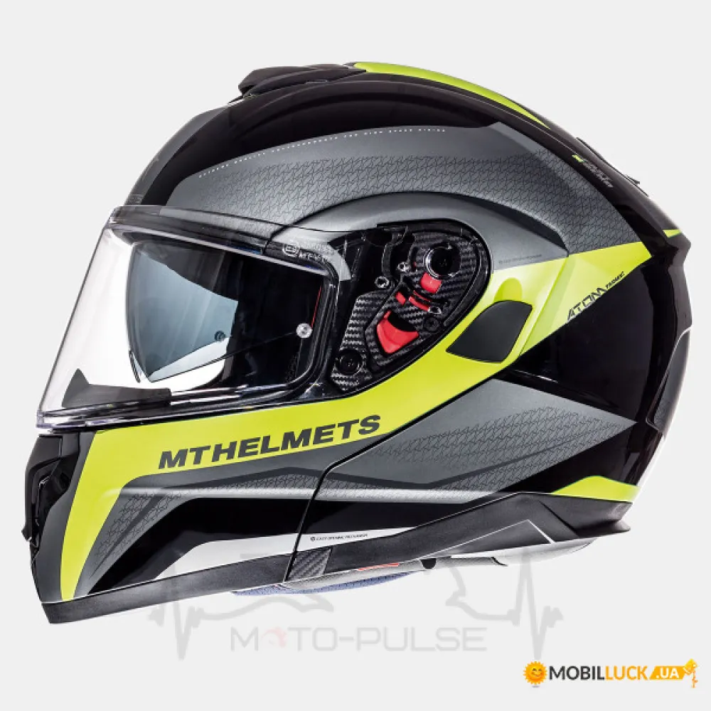Мотошолом Flip-up MT Atom Tarmac Black/Yellow (XL)