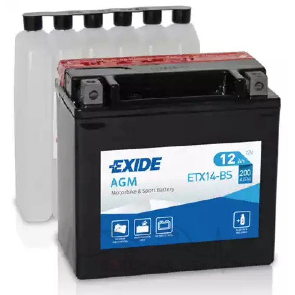 АКБ 12A  YTX14-BS = ETX14-BS EXIDE 150*87*145