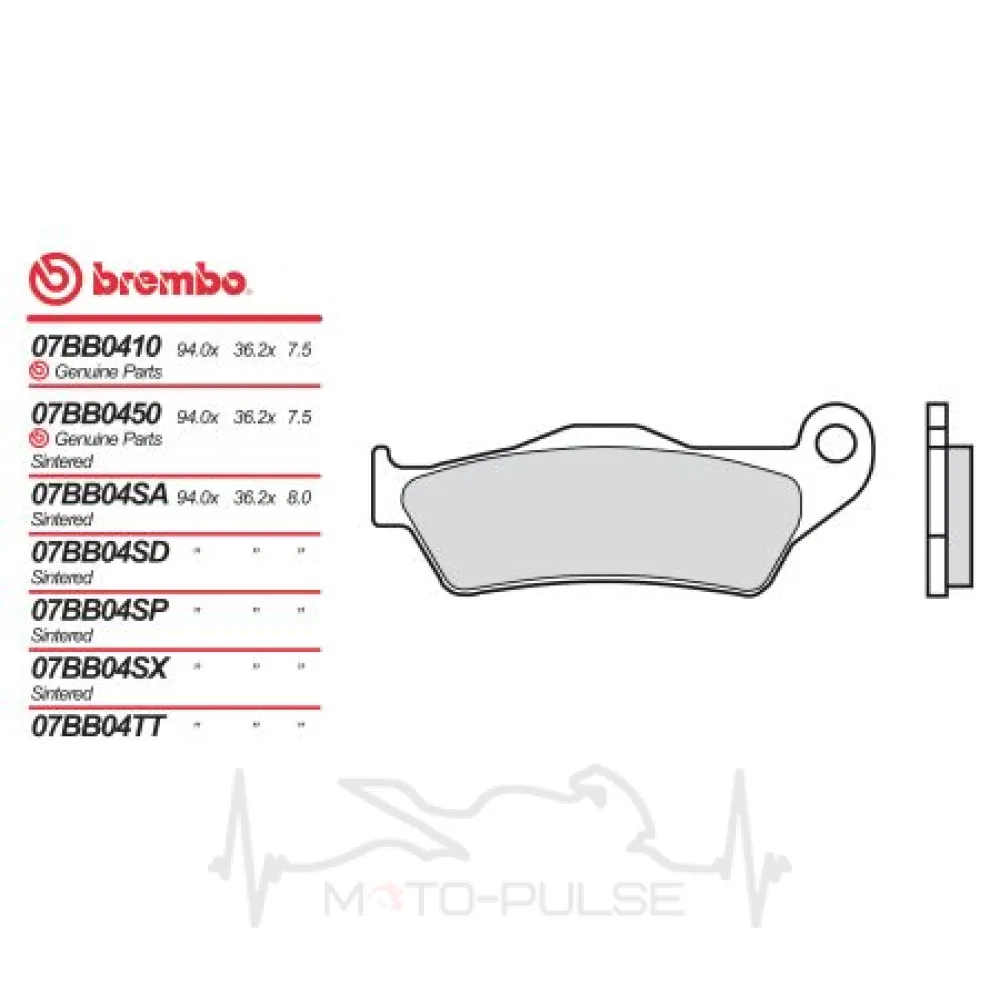 Колодки тормозные задние Brembo 07BB04SA