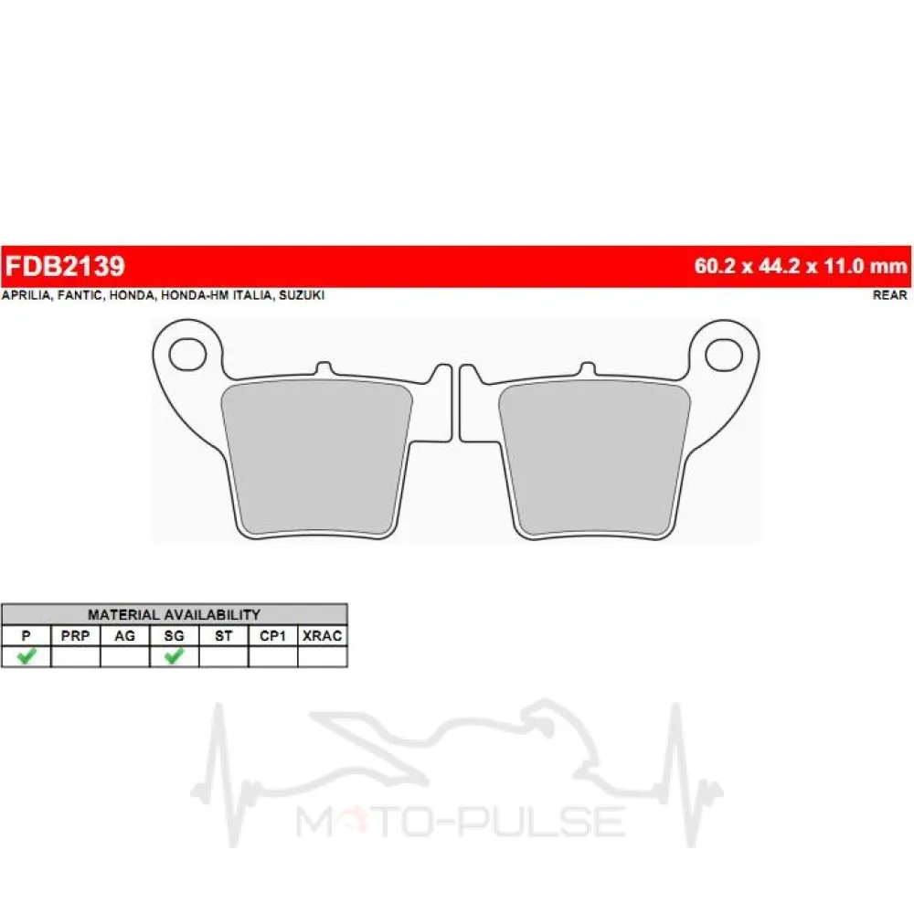 Колодки тормозные FDB2139SG CRF