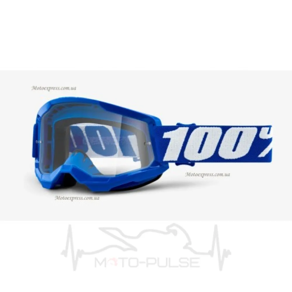 Очки кроссовые 100%  STRATA 2  Blue - Clear Lens