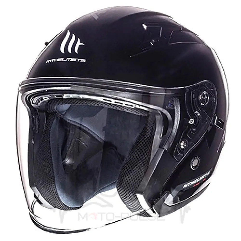 Мотошлем Открытый MT Jet Thunder 3 SV Solid Black Gloss ( Размер:M )