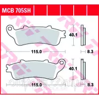 Тормозные колодки LUCAS MCB705SH Honda CBR CB VT VTR XL