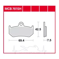 Колодки тормозные TRW MCB797SH