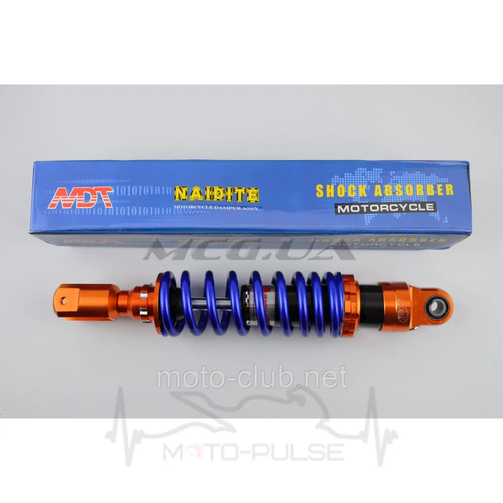 Амортизатор  320mm тюнинговый   (оранжево-синий)   "NDT"