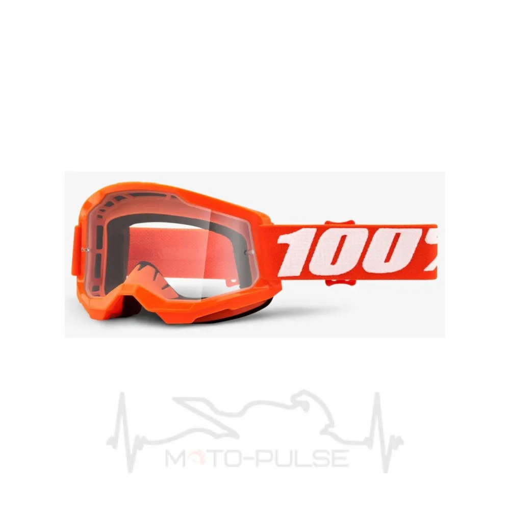 Очки кроссовые 100%  STRATA 2 Goggle Orange - Clear Lens	
