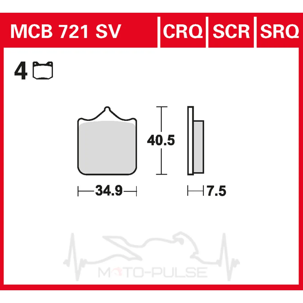 Колодки тормозные TRW MCB721SV