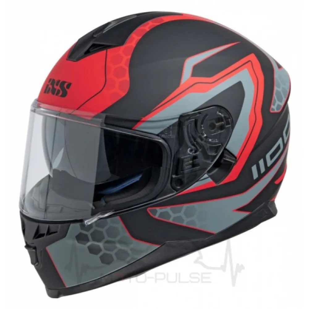 Мотошлем Интеграл IXS HX 1100 2.2 Black Red Matt (M) MD
