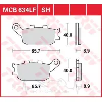 Колодки тормозные MCB634