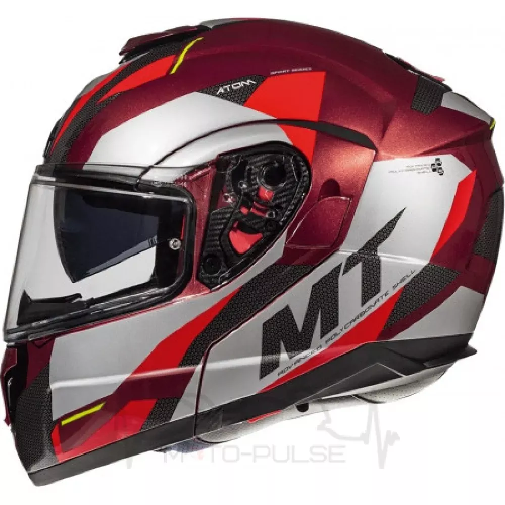 Мотошолом Flip-up MT Atom Transcend Red/Black (L)