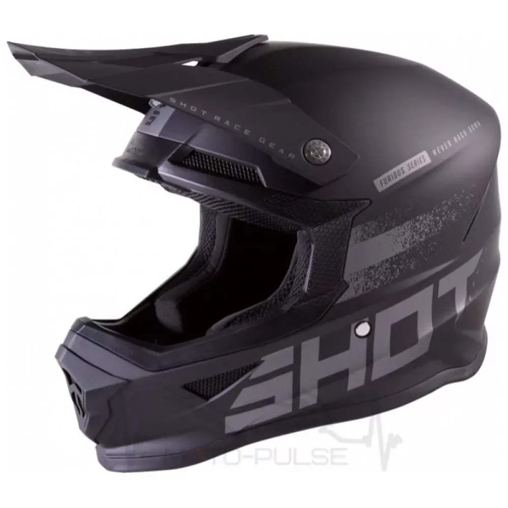Мотошлем Кросс/Эндуро  Shot Racing Furious Raw 2.0 Black/Grey (M)