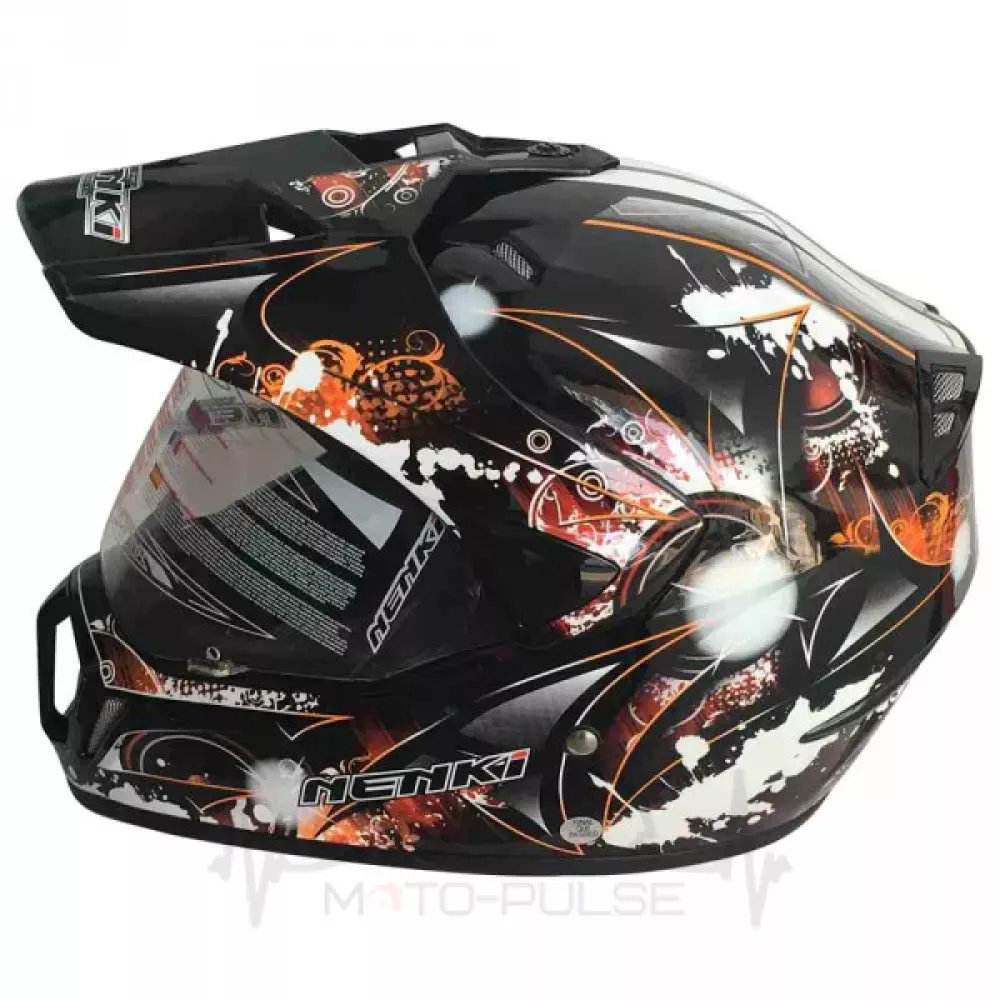 Мотошолом Dual-sport Nenki MX-310 BLACK ORANGE XL