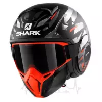 Мотошлем Интеграл Shark STREET DRAK KANHJI mat black\orange\silver (M)H3314EKOS