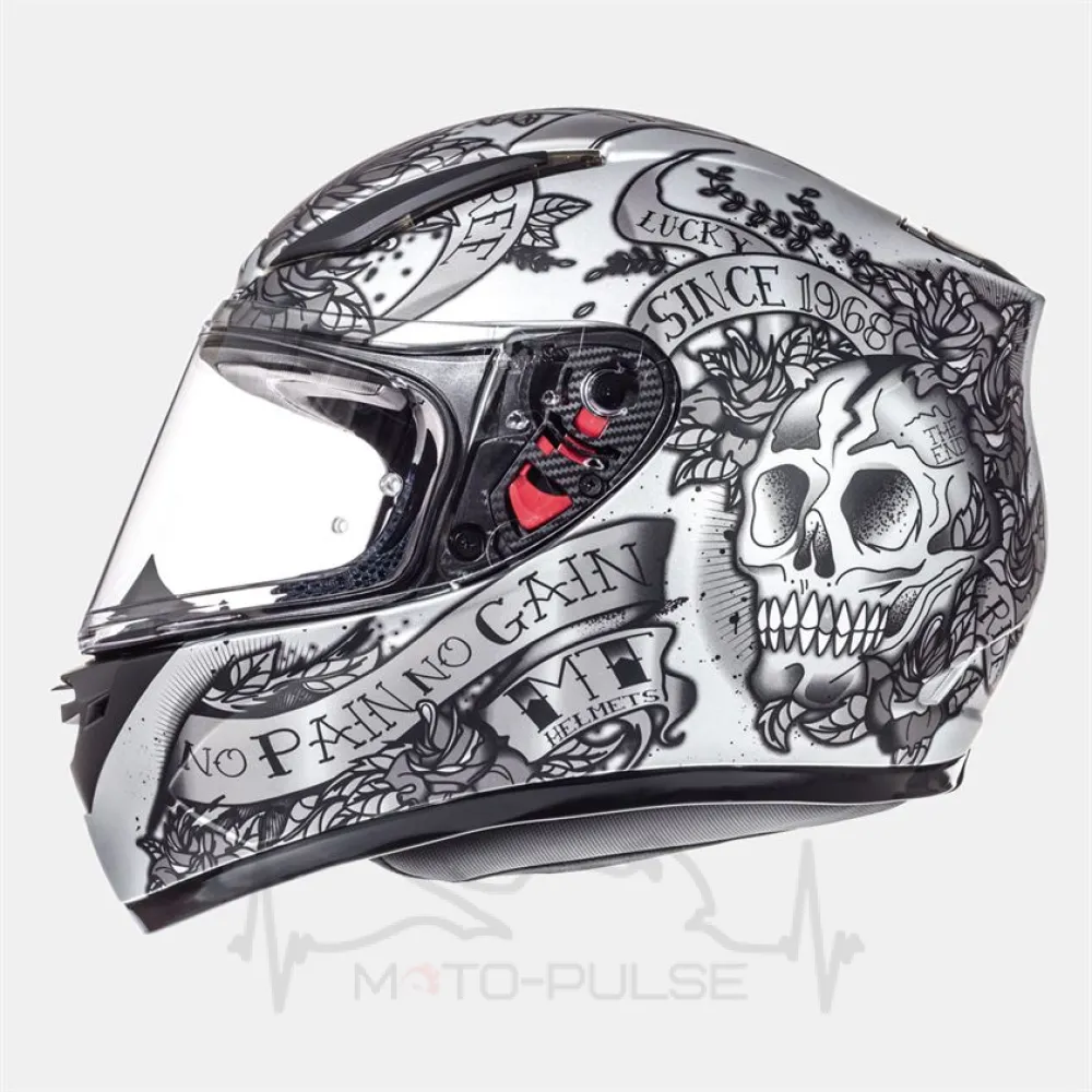 Мотошолом MT Revenge Scull&Rose Gray Matt(M)