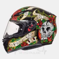 Мотошлем Интеграл MT Revenge Scull&Rose Red/Black(  XXL )