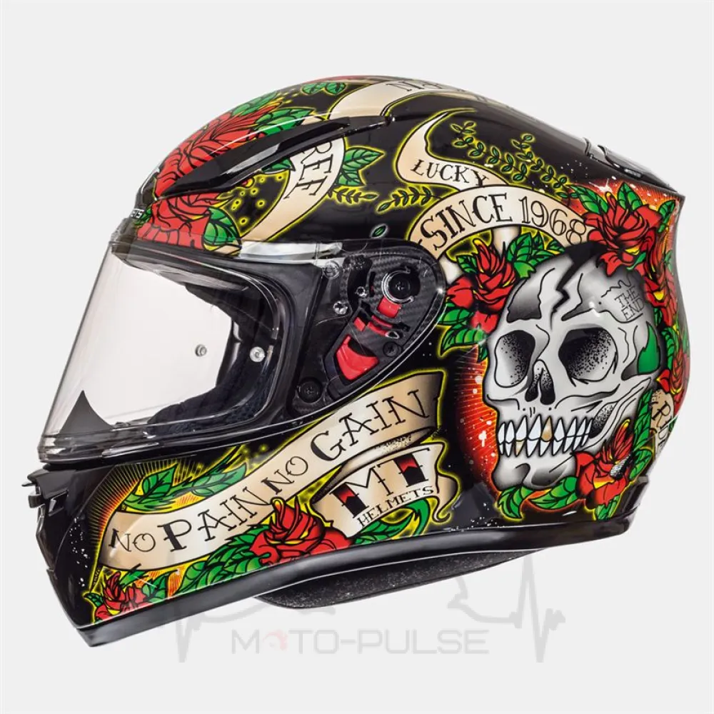  Мотошлем MT Revenge Scull&Rose Red/Black(  XXL )