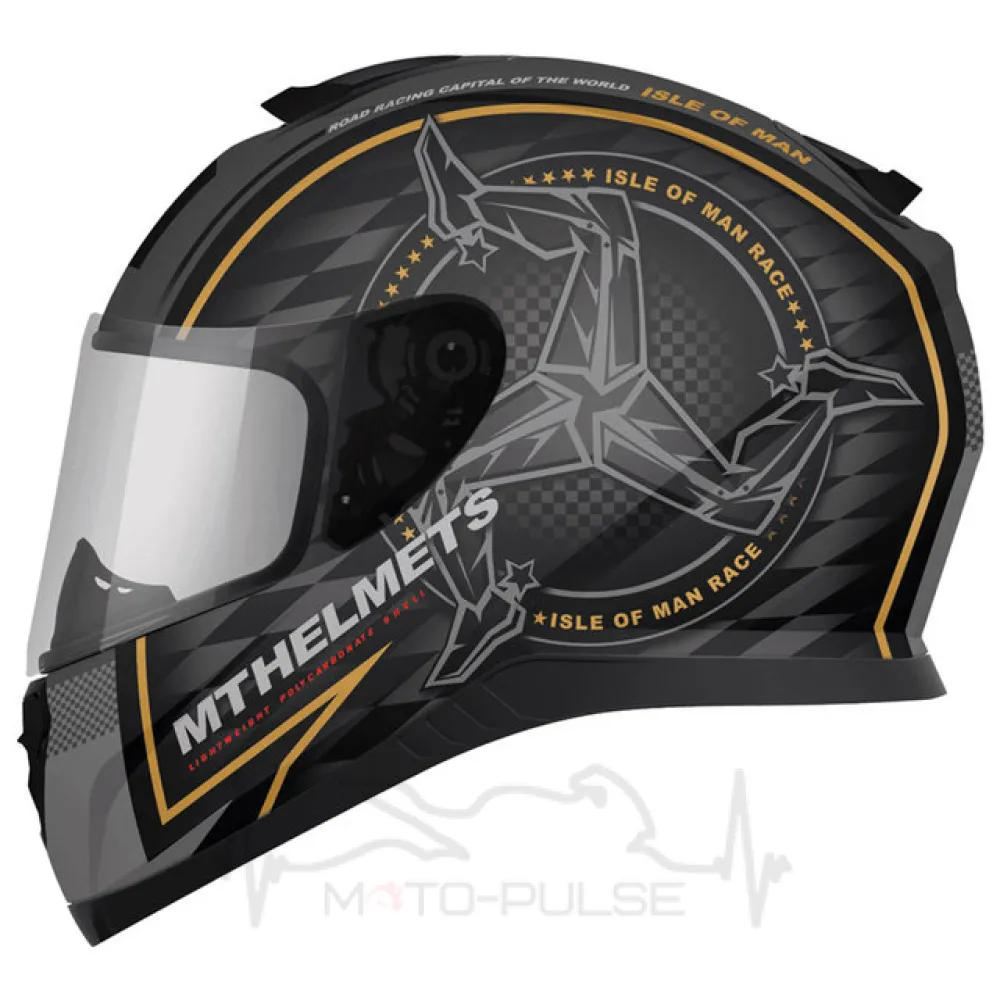 Мотошлем MT Thunder Isle of man Black/Silver (Размер: M)