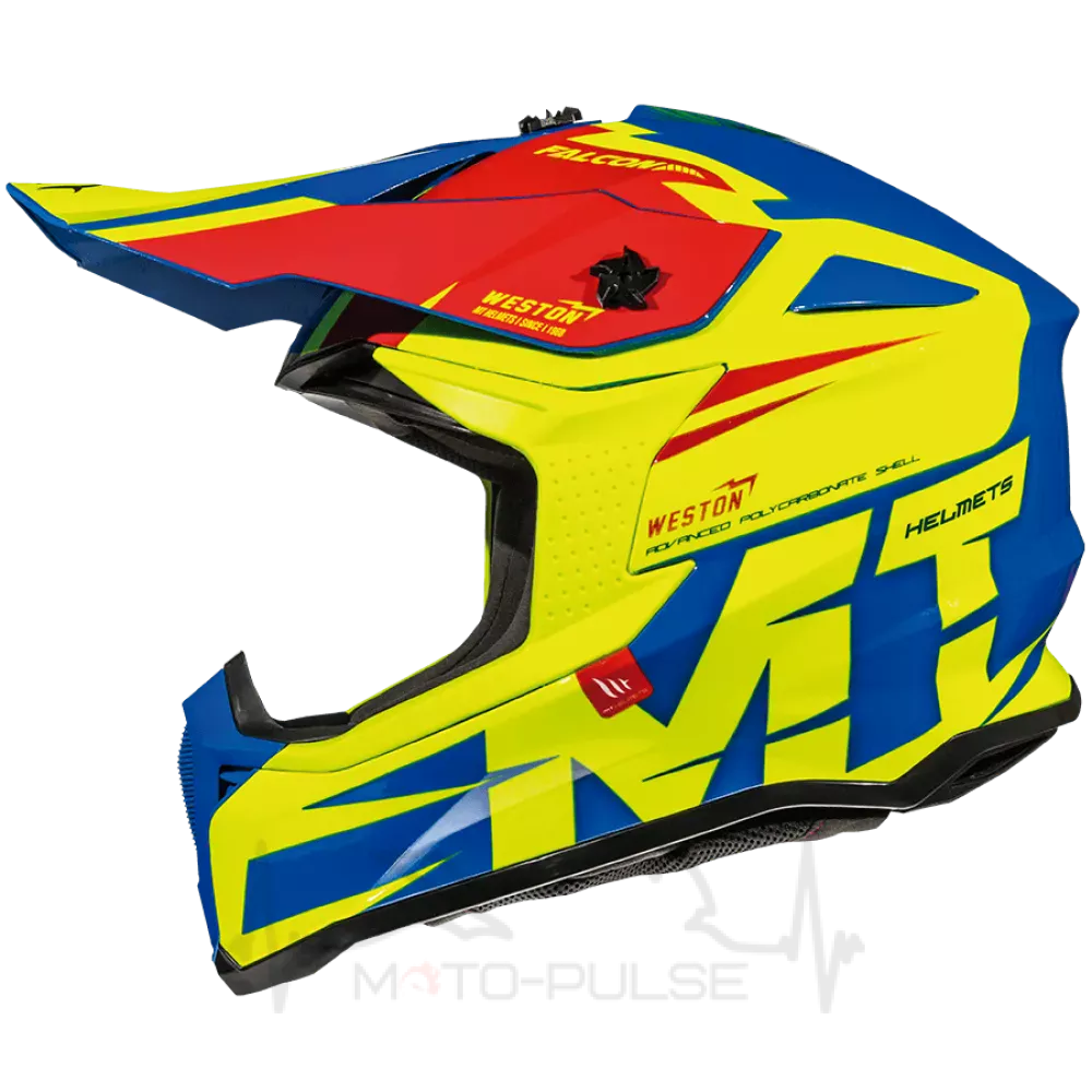 Мотошлем Кросс/Эндуро MT Falcon Weston Gloss fluor yellow (XL) MM