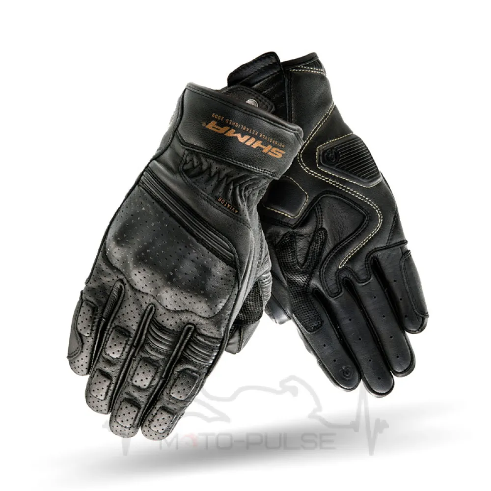 Шкіряні мото рукавички Shima Aviator Black M