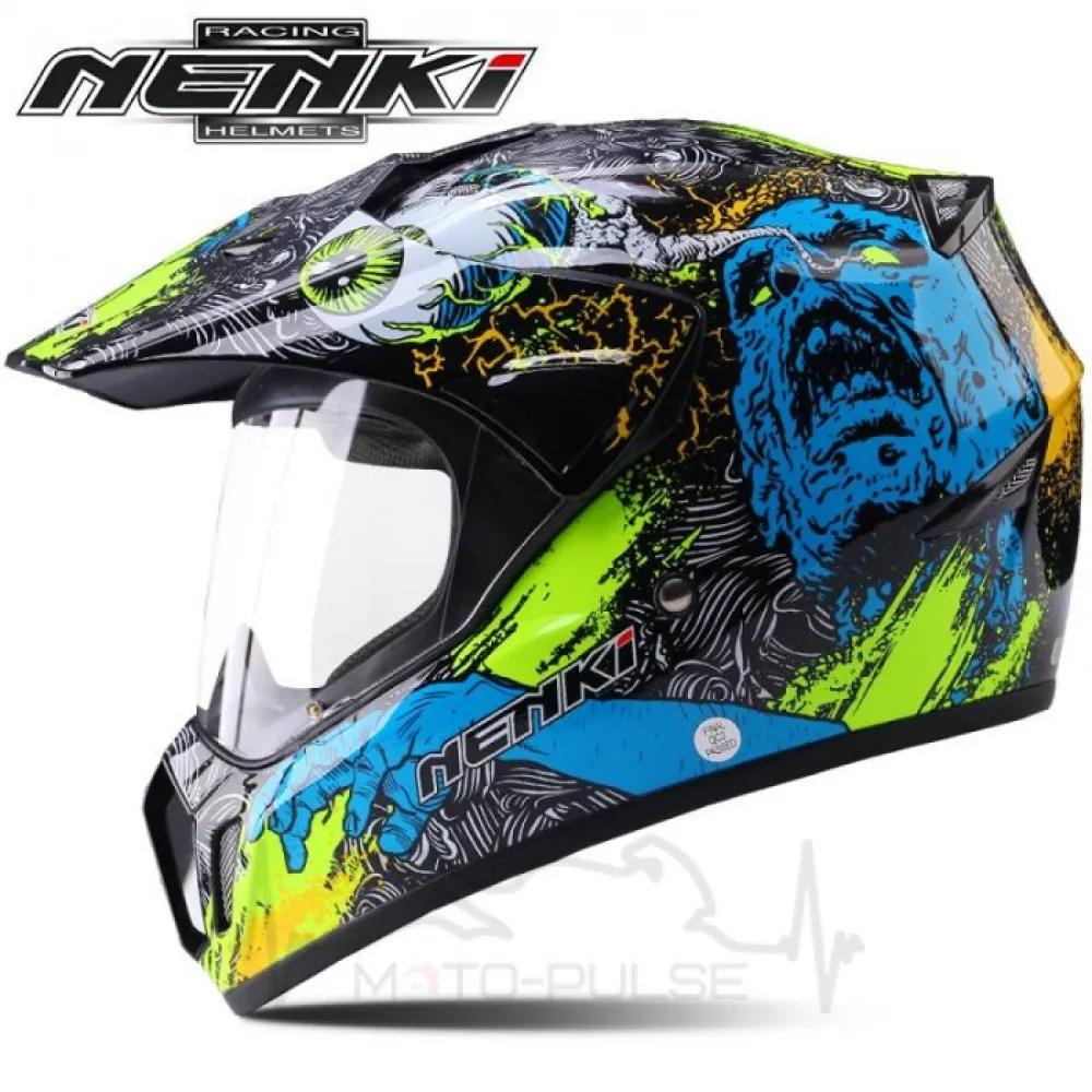 Мотошлем Dual-sport Nenki MX-310 BRIGHT BLACK YELLOW M