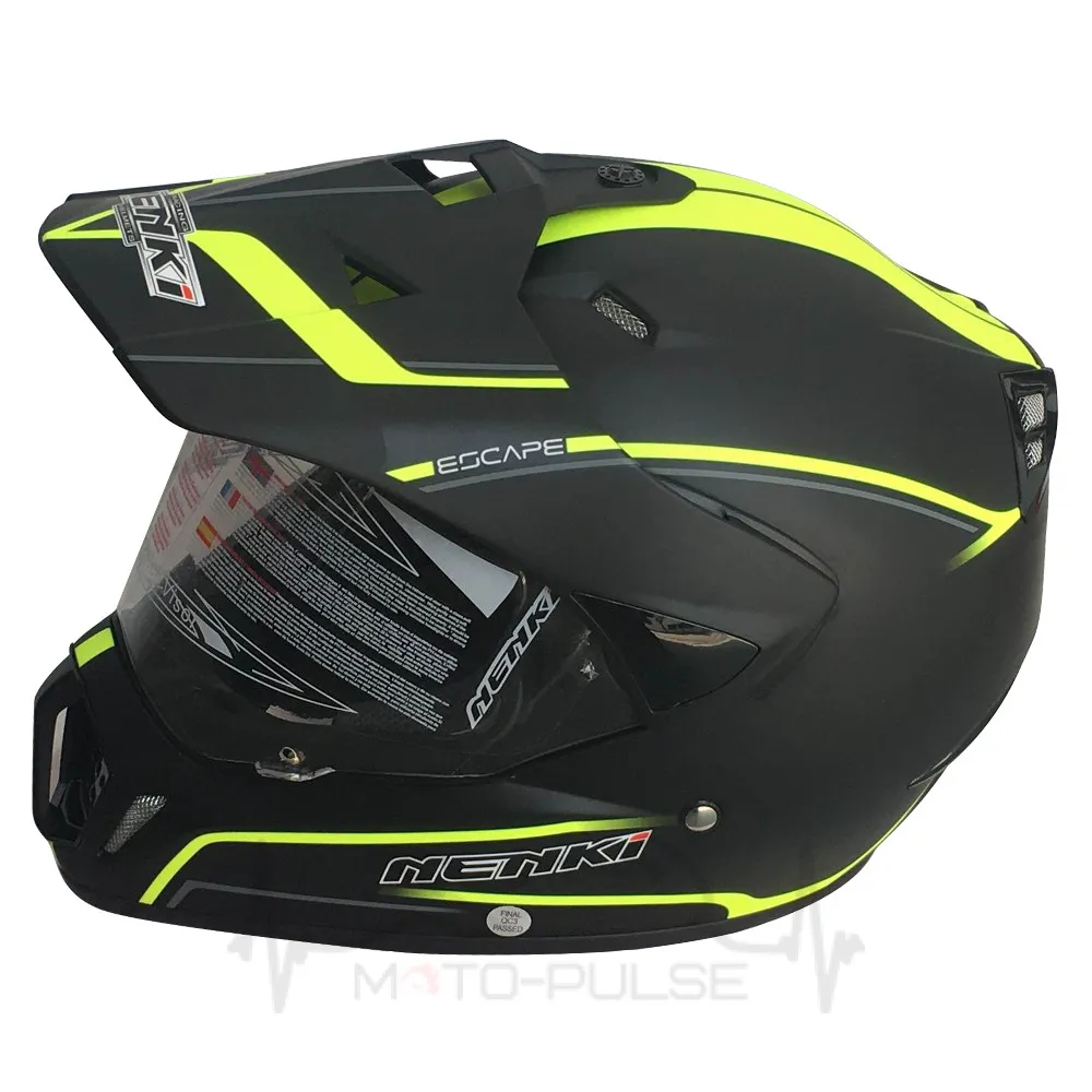 Мотошлем Dual-sport Nenki MX-310 MATT BLACK YELLOW L
