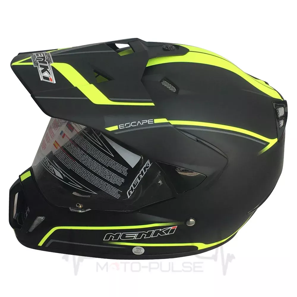Мотошолом Dual-sport Nenki MX-310 MATT BLACK YELLOW XL