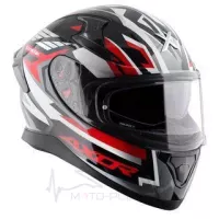 Мотошолом AXOR Graphics Streak (Чорно-червоний) L