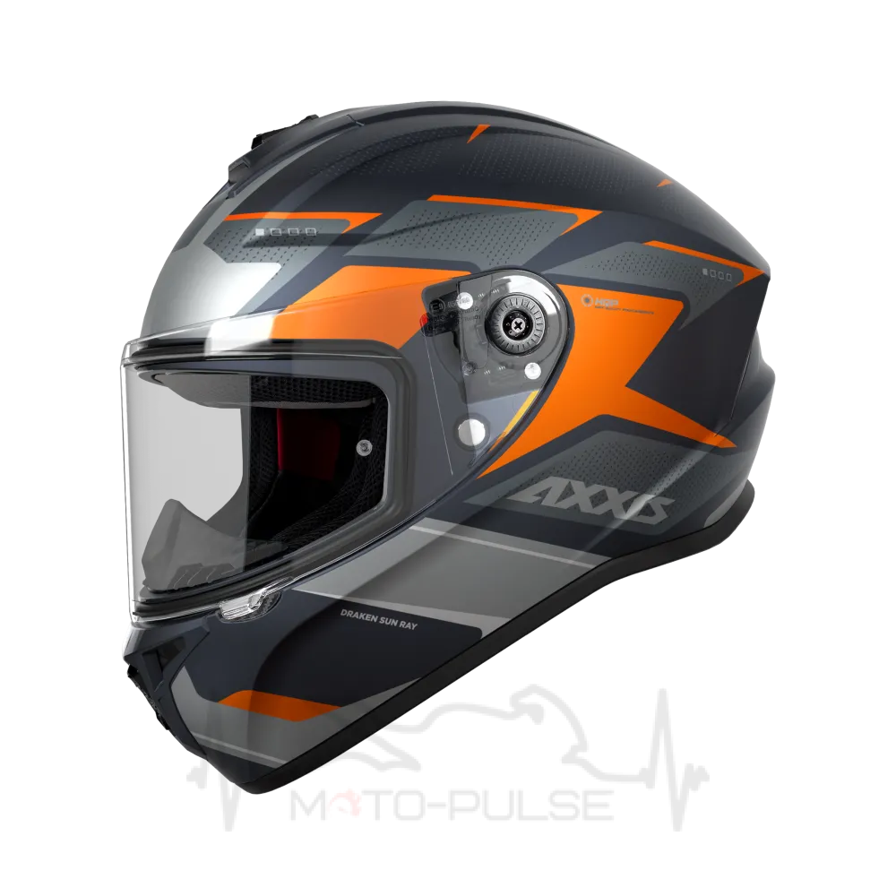 Мотошолом Axxis Draken S «Sunray» C4 Grey-Orange XL