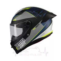 Мотошолом AXXIS Fenix «Essence» Чорно-сіро-синій матовий S