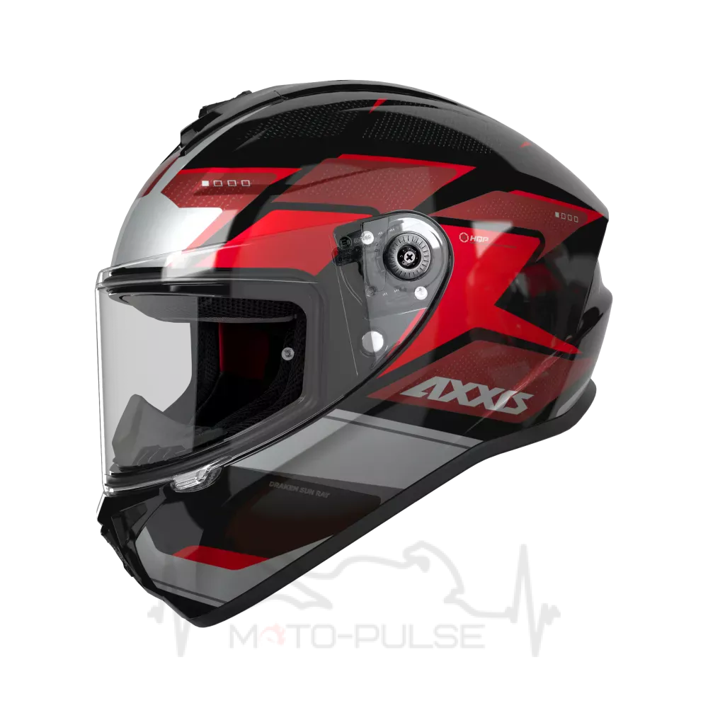 Мотошлем AXXIS Draken S «Sunray» B5 Black-Red L