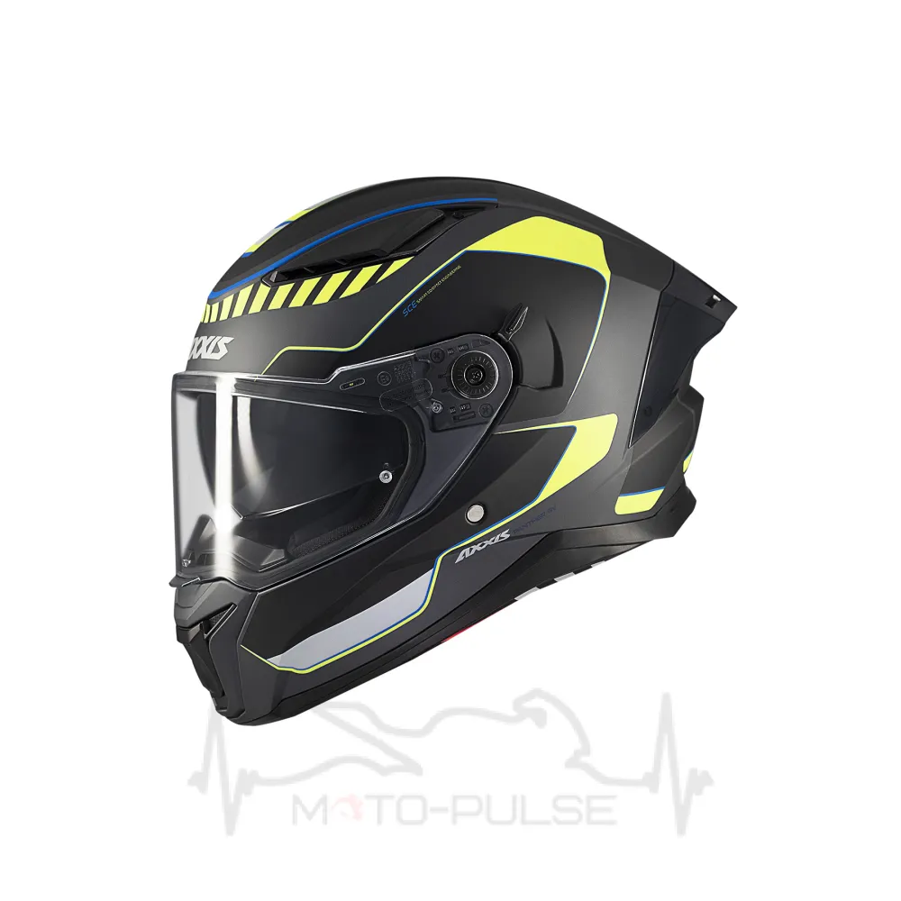 Мотошолом AXXIS PANTHER SV «GALE» Чорно-сіро-жовтий матовий L