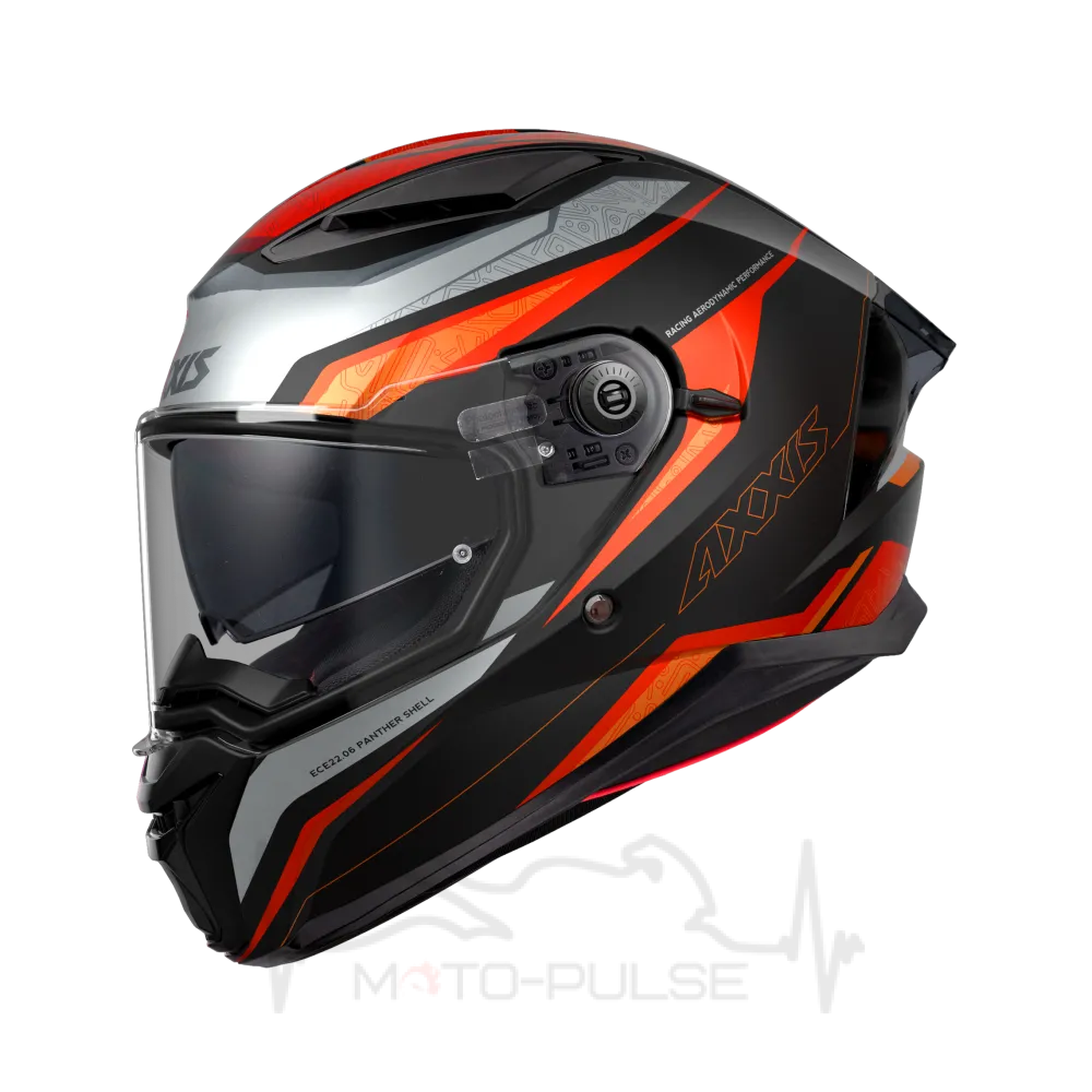 Мотошолом AXXIS PANTHER SV «THORN» Чорно-сіро-помаранчевий матовий M