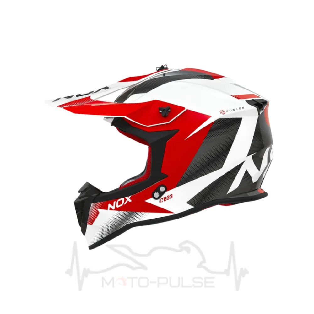 Мотошолом NOX N633 Fusion White/Red L