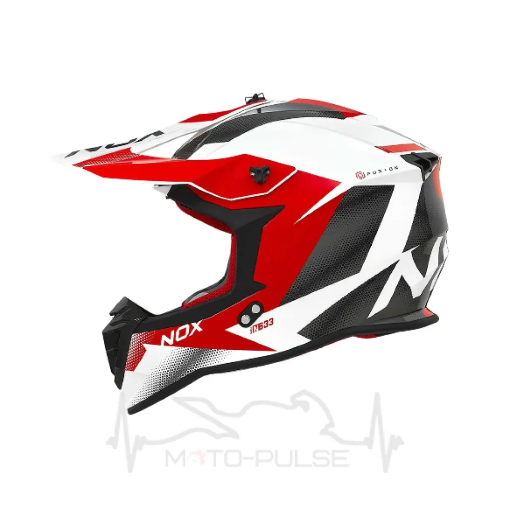 Мотошолом NOX N633 Fusion White/Red XL
